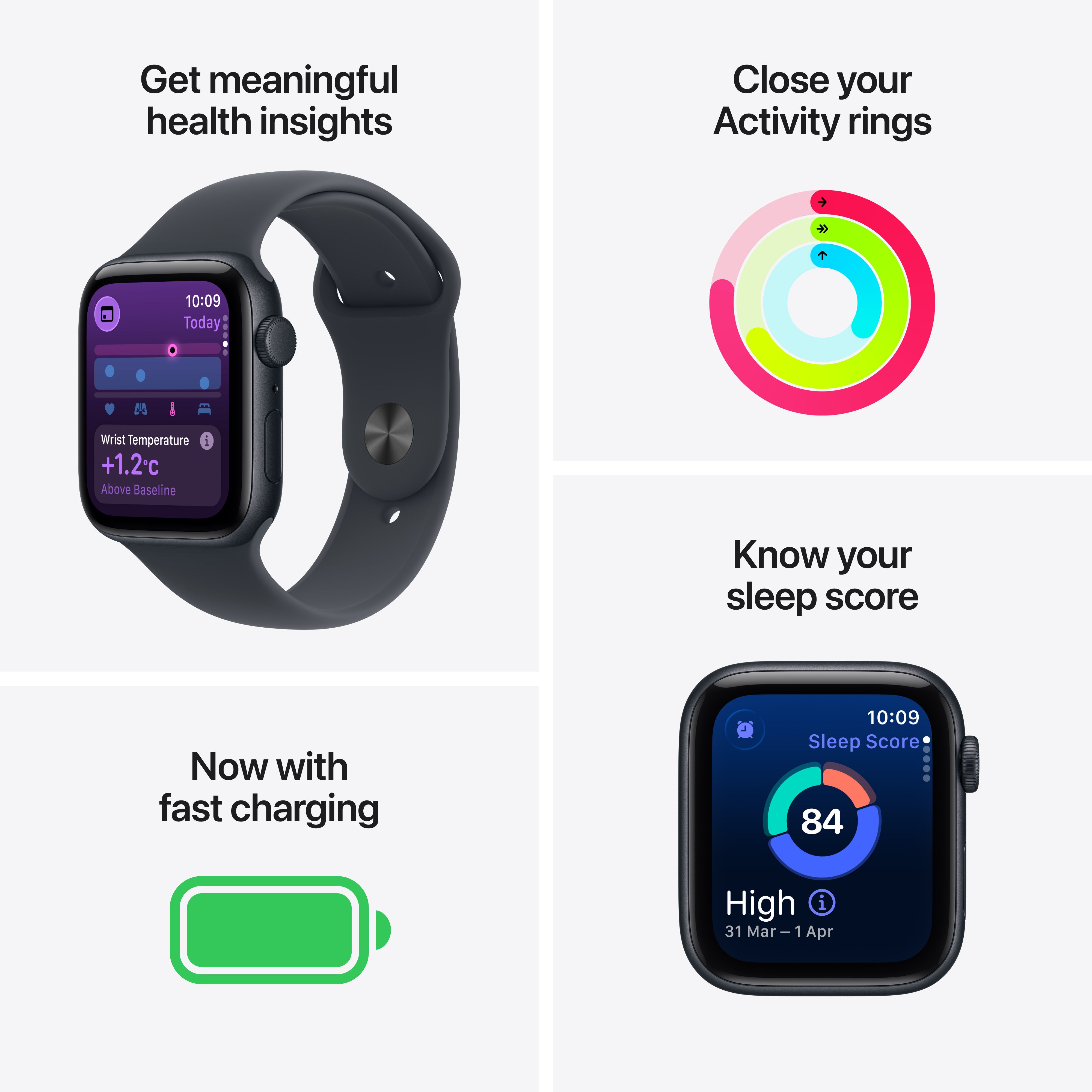 Apple Watch SE3 GPS 44mm Midnight Aluminium case - Midnight sportbnd image 3