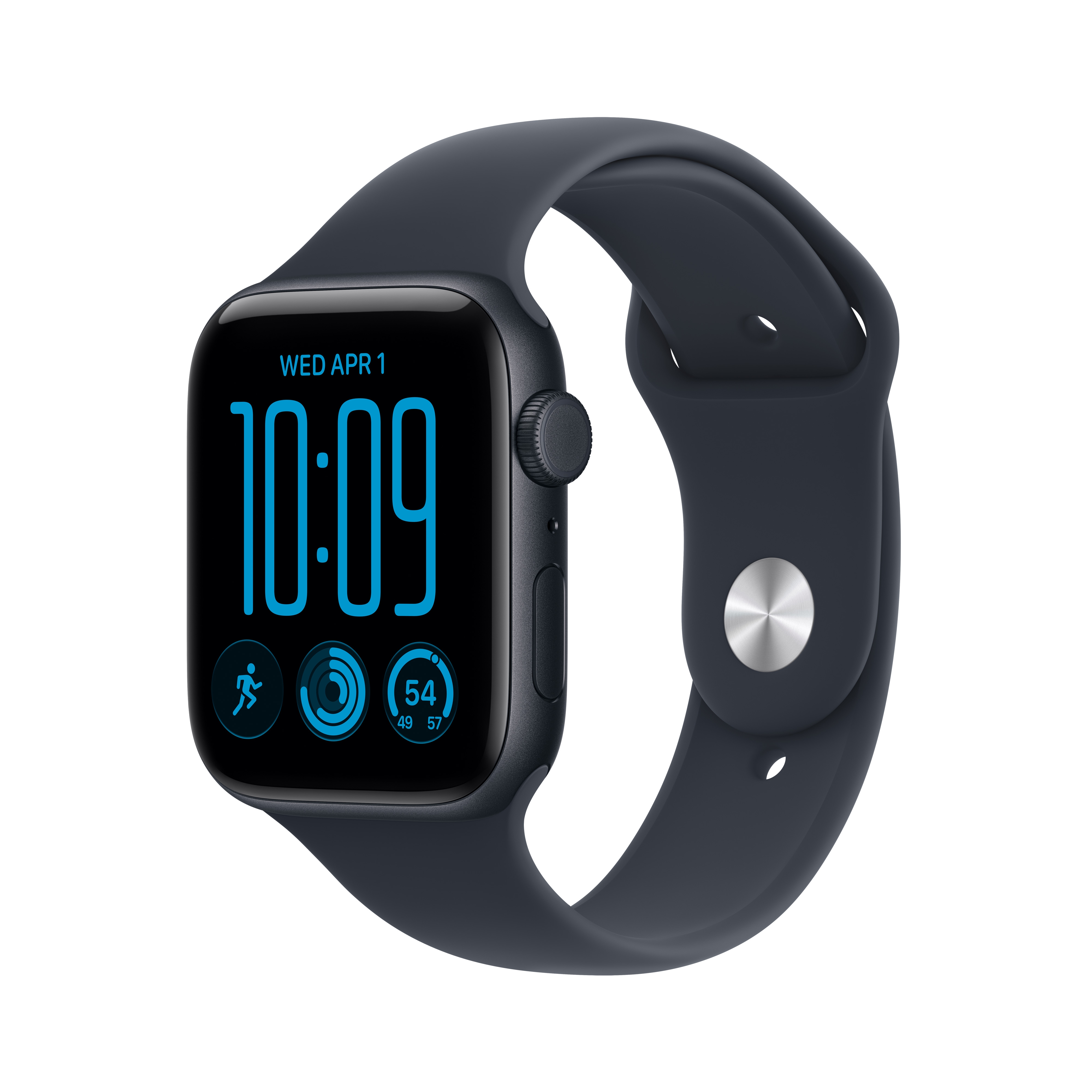 Apple Watch SE 3 44mm, front view.