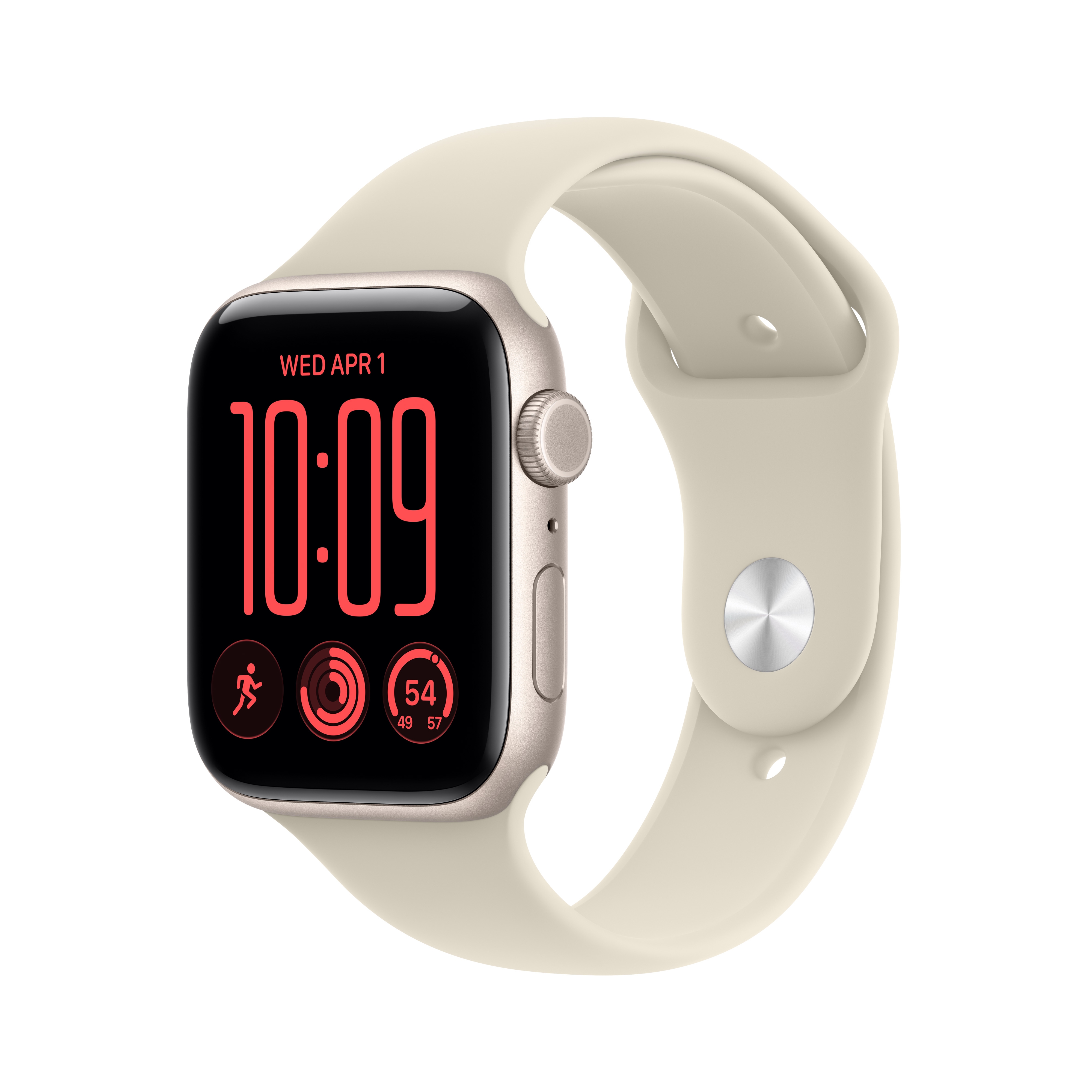 Apple Watch SE 3 in Starlight.
