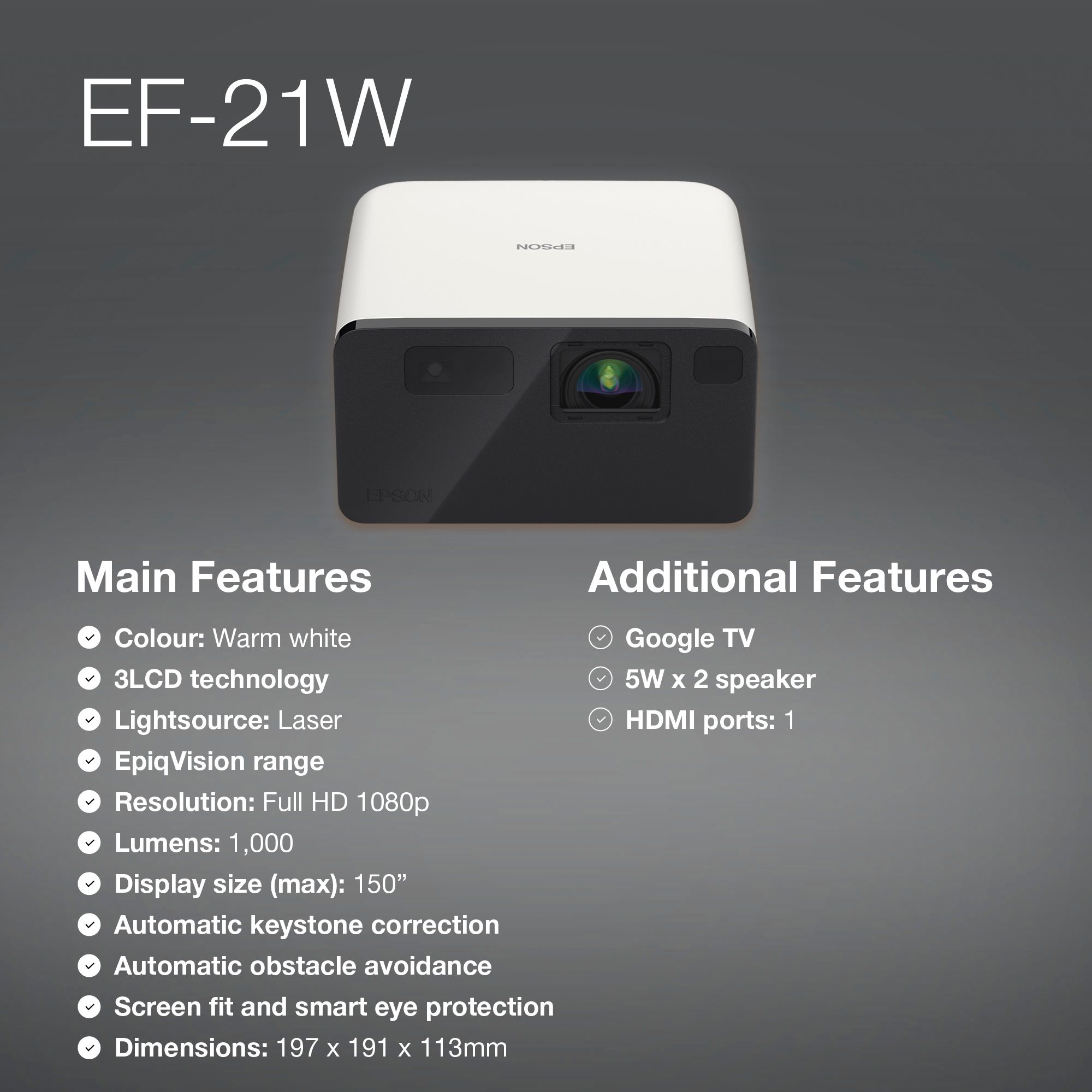 EpiqVision EF-21W | Epson South Africa