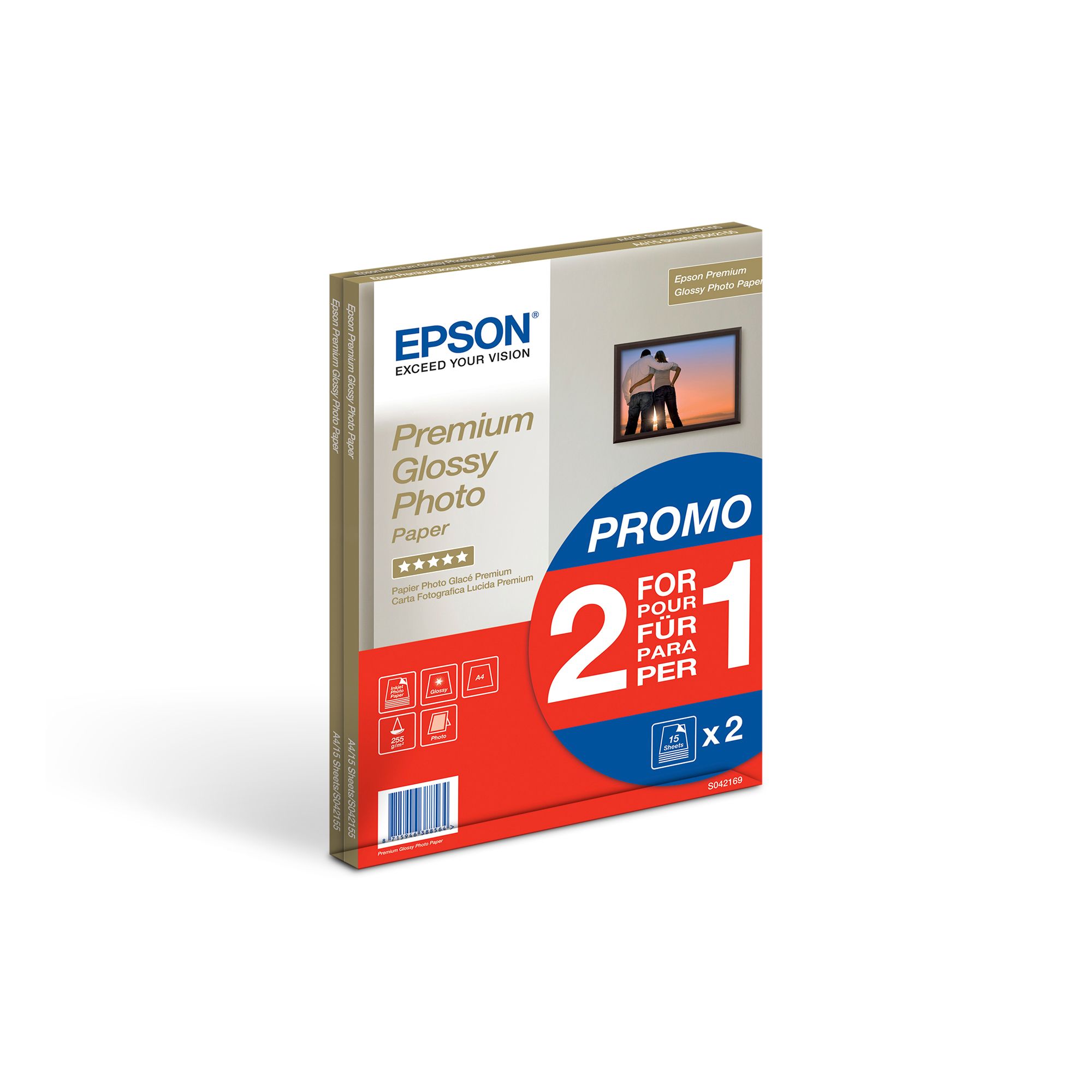 Premium Glossy Photo Paper - (2 for 1), DIN A4, 255g/m{s2}, 30