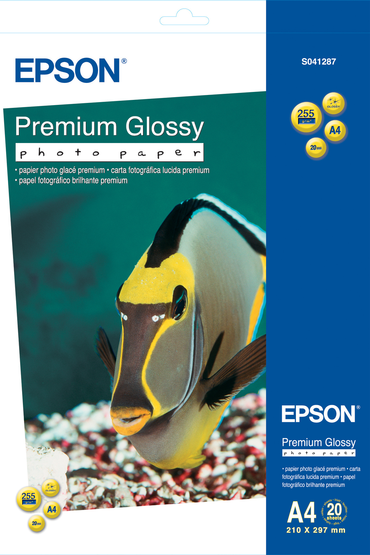 Premium Glossy Photo Paper, DIN A4, 255g/m{s2}, 20 Sheets | Epson